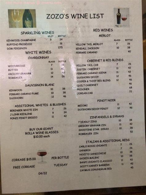 zozos reno|zozo's reno menu.